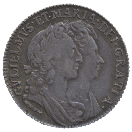 602 - 1693 sixpence nearly very fine. (See photo) (Y)