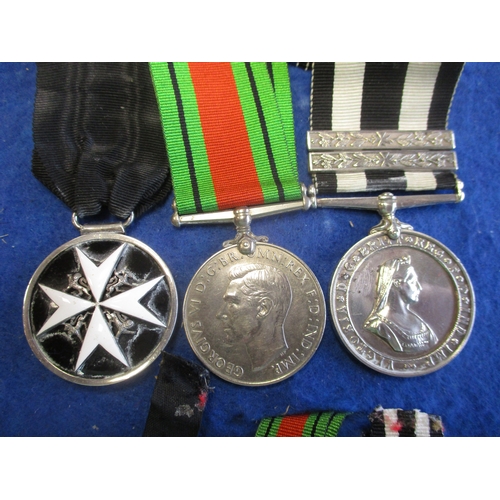 65 - 1940 Order of St John Serving Brother's breast badge (2nd Type), WW2 Defence Medal and Service Medal... 