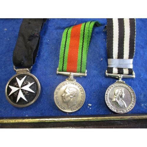 65 - 1940 Order of St John Serving Brother's breast badge (2nd Type), WW2 Defence Medal and Service Medal... 