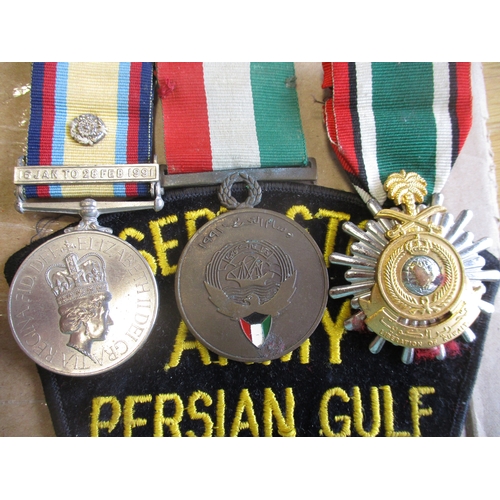 76 - 1990-91 Gulf Medal 16 Jan To 28 Feb 1991 clasp to 24865379 Spr P A Carr RE gum residue to reverse, o... 