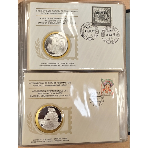 894 - International Society of Postmasters set of 48 commemorative covers with silver proof medallic issue... 