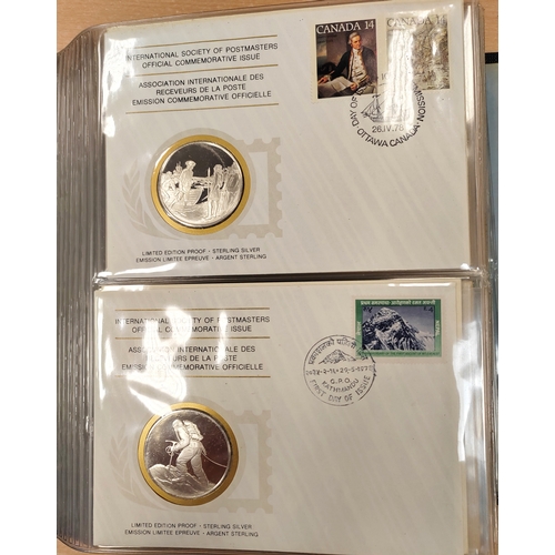 894 - International Society of Postmasters set of 48 commemorative covers with silver proof medallic issue... 