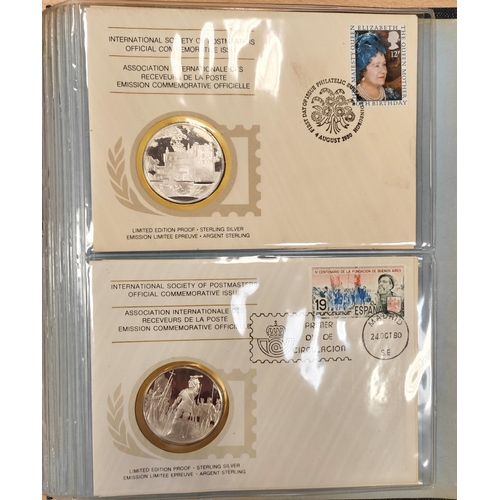 894 - International Society of Postmasters set of 48 commemorative covers with silver proof medallic issue... 