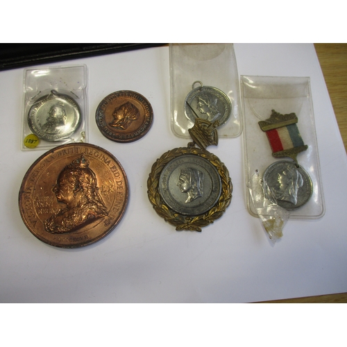 896 - Mainly 18th to early 20th century collection of commemoratives and medallions including silver lawn ... 