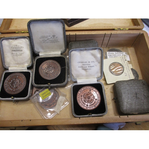 896 - Mainly 18th to early 20th century collection of commemoratives and medallions including silver lawn ... 