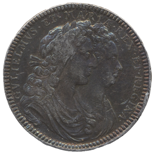 908 - 1689 Coronation struck silver 35mm medal by J. Roettier good fine/ nearly very fine, the official me... 