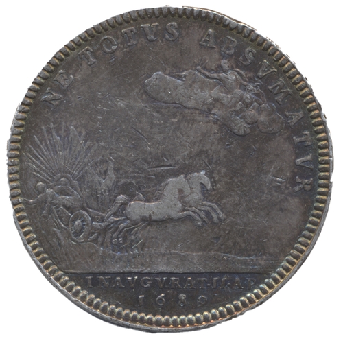 908 - 1689 Coronation struck silver 35mm medal by J. Roettier good fine/ nearly very fine, the official me... 