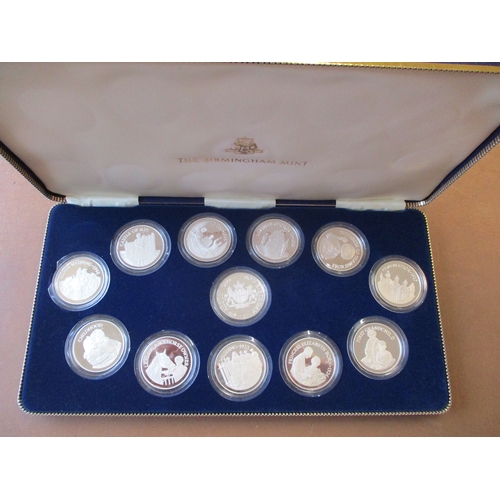 917 - 1980 Queen Mother 80th Birthday cased set of 12 silver proof commemoratives FDC, each weighing 25.3g... 