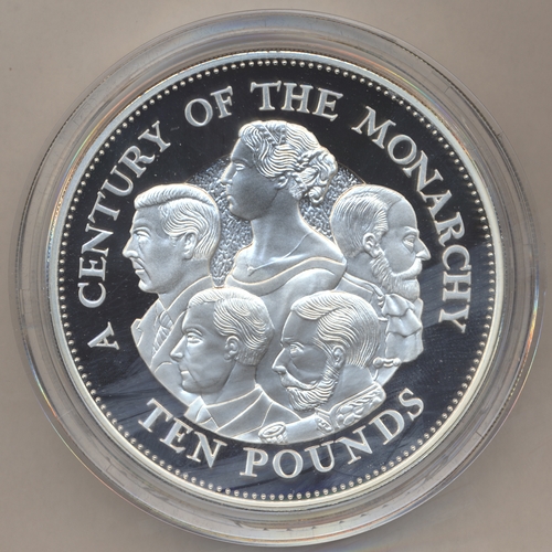 975 - Guernsey. 2000 £10 5oz silver proof, no certificate FDC. (R)