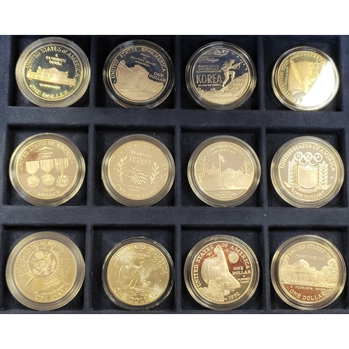 982 - USA. Collection of mostly proof and uncirculated coins in Westminster box with commemoratives and do... 