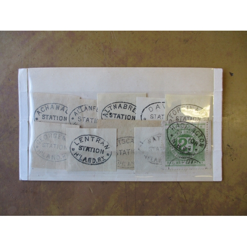 135 - Railways. Large range of KGVI/QEII TPO covers organised on leaves, QV-QEII PPCs bearing railway stat... 