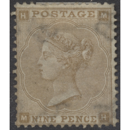 291 - QV Surface-Printed M/U coln, incl 1862-4 9d bistre M, 1867-80 2/- brown Specimen unused, 1873-80 3d ... 