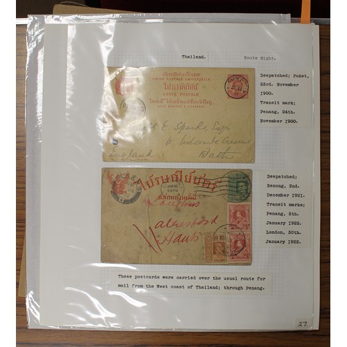 247 - Thailand. A very interesting range of outward mail via Penang incl 10 used covers or cards incl 1900... 