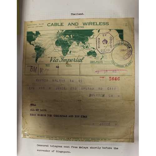 255 - Thailand. A fascinating WWII collection of over 100 items written up in 3 volumes incl Prisoner of W... 