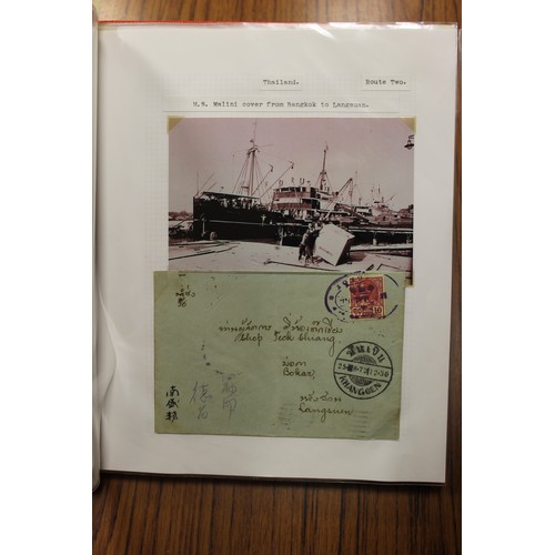 243 - Thailand. A collection of cancellations of the ships of the Siam Steam Navigation Company in an albu... 