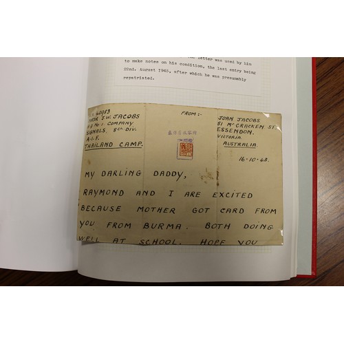 255 - Thailand. A fascinating WWII collection of over 100 items written up in 3 volumes incl Prisoner of W... 