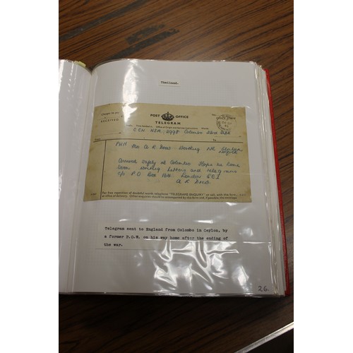 255 - Thailand. A fascinating WWII collection of over 100 items written up in 3 volumes incl Prisoner of W... 