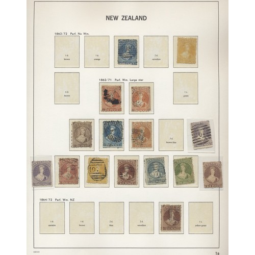 189 - New Zealand. QV-QEII M/U coln in 5 albums, incl 1855-62 large star Chalons to 1/- U, 1855-62 no wmk ... 