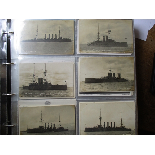 43 - Misc. coln. in modern album. Shipping incl. merchant, naval, paddle steamers, lifeboats, submarines,... 