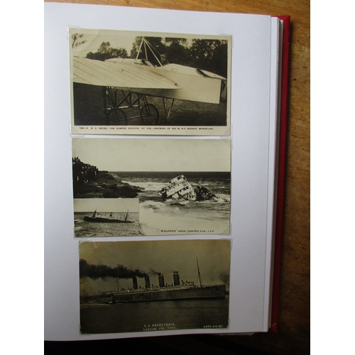 49 - Misc, coln, in 3 albums with Hitler interest, merchant and naval shipping, zeppelins, shipping disas... 