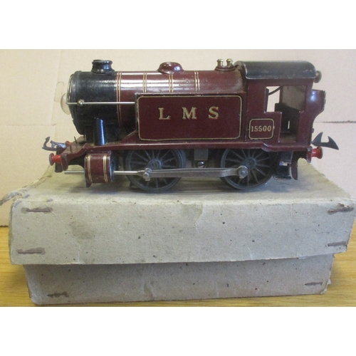 392 - Hornby. No.1 Special 0-4-0T 15500 LMS maroon locomotive, near excellent in good plus box. Also inclu... 