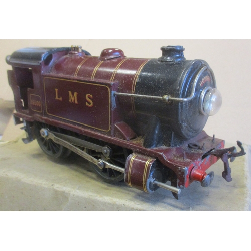 392 - Hornby. No.1 Special 0-4-0T 15500 LMS maroon locomotive, near excellent in good plus box. Also inclu... 