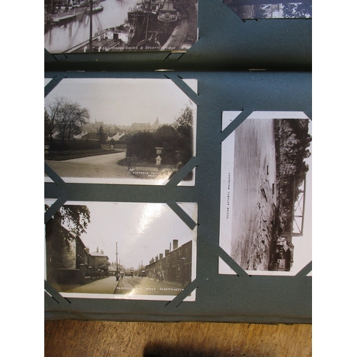 40 - Misc. coln. in 3 old albums. Better RP and ptd. topo. of Luton, Moseley, Kings Heath, canal bridge A... 