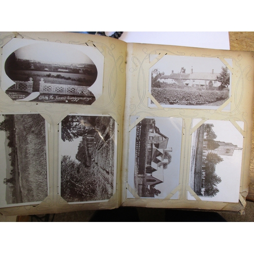 40 - Misc. coln. in 3 old albums. Better RP and ptd. topo. of Luton, Moseley, Kings Heath, canal bridge A... 