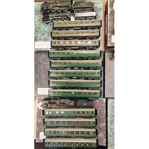 435 - Range of EM/OO gauge white metal kits built to a very high standard locomotives (5), coaches (30), p... 