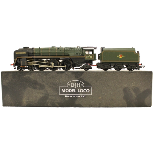 497 - Kit Built. DJH. OO gauge  steam locomotive with tender Duke of Gloucester 71000 4-6-4 green generall... 