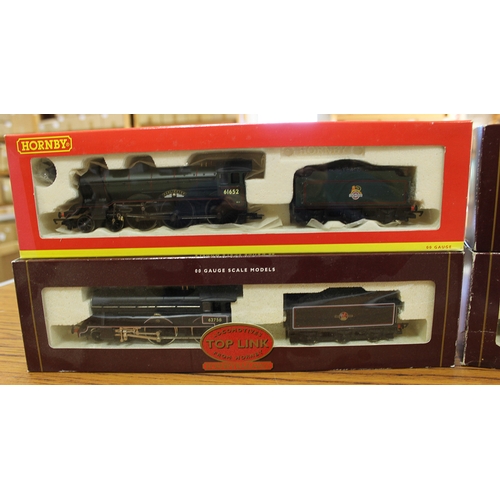 552 - Hornby. Collection of OO gauge steam locomotives with tenders including Toplink Cattistock 62758 4-4... 