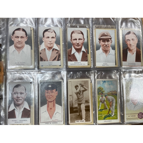 6 - Collection in 4 albums and paper albums with complete sets including Carreras Cricketers, Churchman ... 