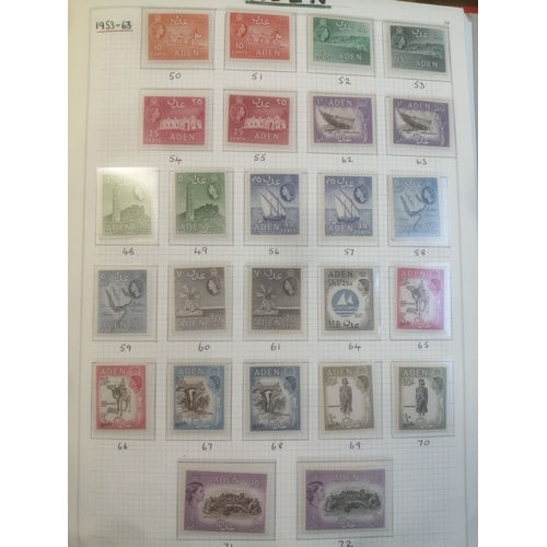 10 - BC Middle East KGVI-QEII mainly M/UM coln in SG Simplex album. Abu Dhabi with 1964 & 1966 sets UM, A... 