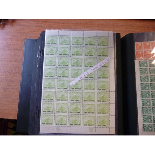 103 - BC, mostly UM blocks  in 2 binders, incl New Zealand 1967 vals to $2 in blocks of 6 or more, Papua N... 