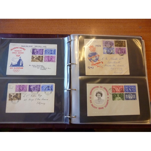 260 - FDCs from 1936 to 2015 in 9 Royal Mail albums, incl 1946 Victory, 1948 Olympics, 1949 UPU, 1953 Coro... 