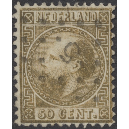 168 - Netherlands. Early-modern M/U coln in 1 album, incl 1852-63 10c carmine M/U,  1867 5c and 50c U, 189... 