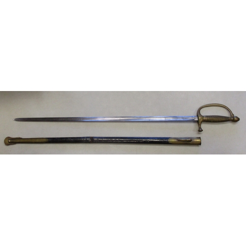 199 - U.S. 1840 Model Musicians Sword and scabbard by Ames, ricasso stamped U.S./AHC/1863, other side stam... 