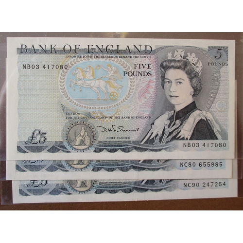 348 - D.H.F. Somerset. £5 collection, extremely fine or better with LZ74 last series, NC90 last run etc. Q... 