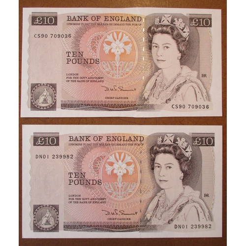 355 - D.H.F. Somerset. £10 windowed thread range generally uncirculated with CS90 last run first series, D... 