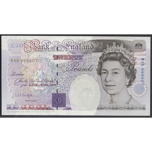 412 - G.E.A. Kentfield. £20 W35 999007 last run uncirculated. (Duggleby B371) (See photo) (N)