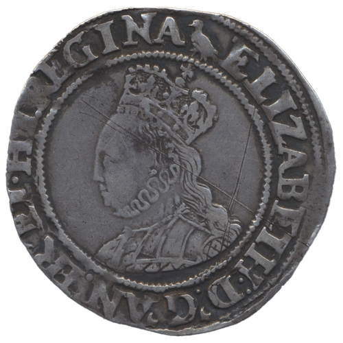 556 - Elizabeth I. Second issue shilling mintmark martlet good fine. (S.2555) (See photo) (Y)