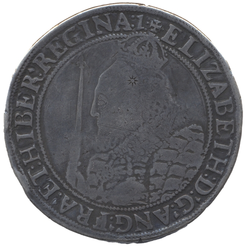 559 - Elizabeth I. Seventh issue silver crown mintmark 1 fair, tooled. (S.2582) (See photo) (Y)