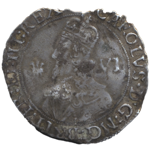 565 - Charles I. Oxford mint 1643 sixpence Oxford plumes fine. (S.2980A) (See photo) (Y)