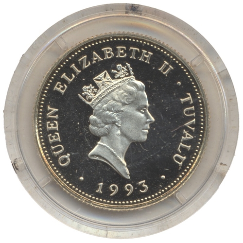 1054 - Tuvalu. 1993 Coronation Anniversary of Queen Elizabeth II gold proof $100 FDC. (See photo) (Y)