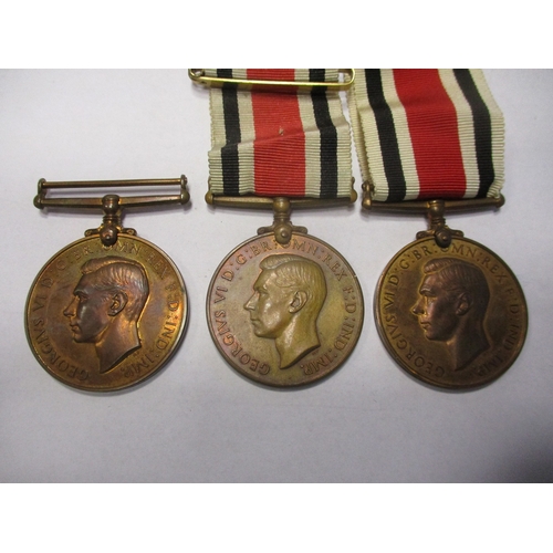 12 - Collection with:
1. WW1 BWM and Victory Medal re-named to 171149 Gnr R.H. Fairclough R.G.A. and KGVI... 