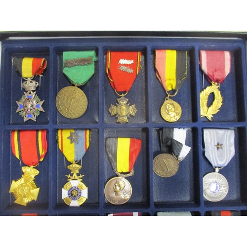 120 - Belgium. Medal collection in 4 trays with good range including Civic Crosses, Civic Medals, Order of... 