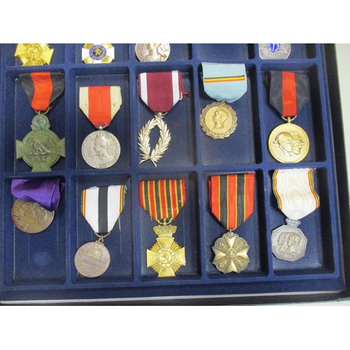 120 - Belgium. Medal collection in 4 trays with good range including Civic Crosses, Civic Medals, Order of... 