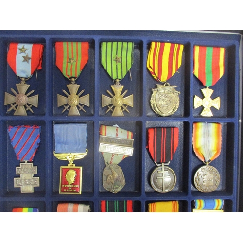 123 - France. Medal collection in 4 trays including Colonial Artillery Medal, WW1 Dardanelles Medal, AND r... 