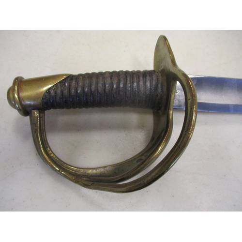 177 - US Model 1840 trooper's cavalry sabre and scabbard by Horstman, ricasso marked Horstma*/Phila, leath... 