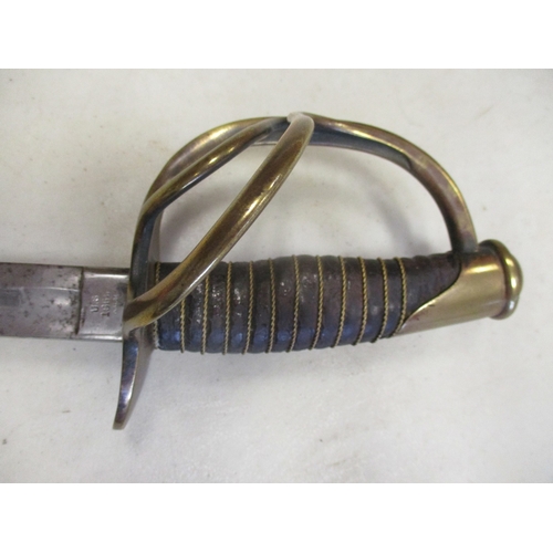 190 - US Model 1860 trooper's cavalry sabre and scabbard by Roby, ricasso marked U.S./1865/A.G.M., other s... 